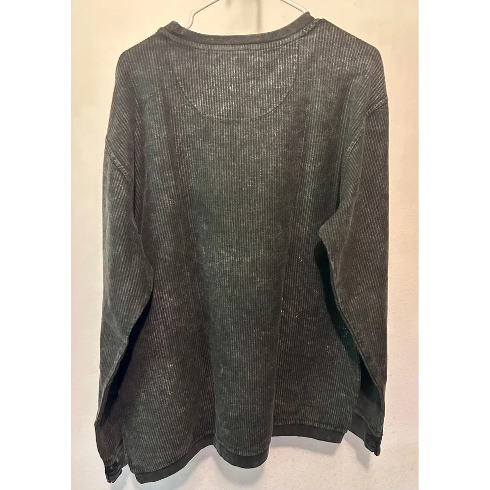 Turnrows Mens Comfy Cord Pullover Sweatshirt Black XL TRW62320SLD New